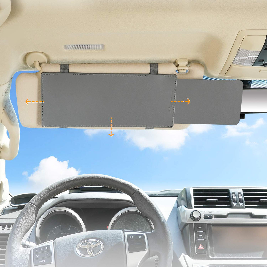 Car Visor Extender Anti-Glare Sun Visor Extender Window Sunshade and UV Rays Blocker - Grey