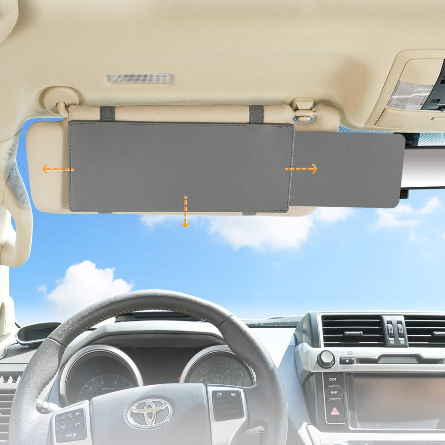 Car Visor Extender Anti-Glare Sun Visor Extender Window Sunshade and UV Rays Blocker - Grey