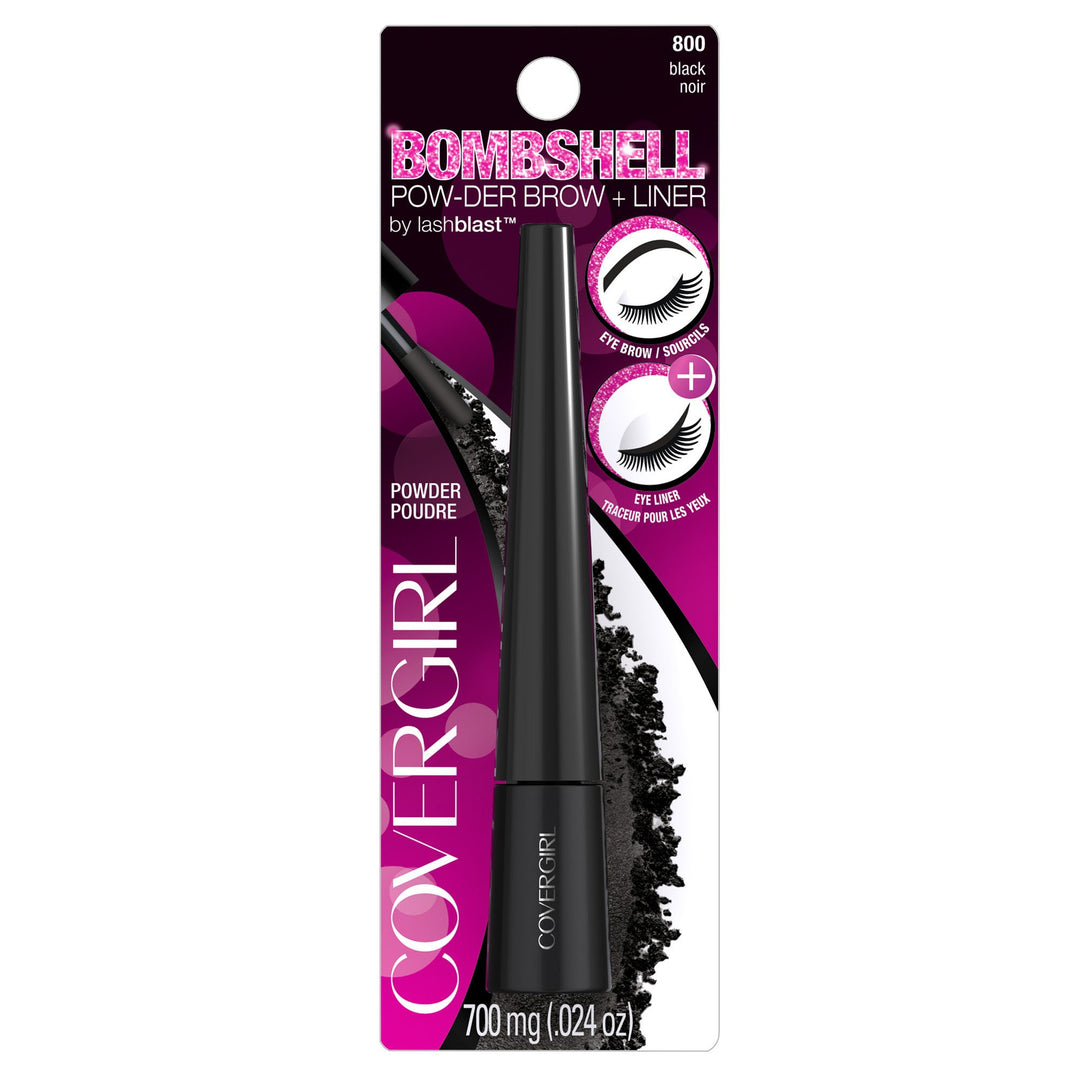 Bombshell POW-der Brow & Liner Eyebrow Powder Black 800, .24 oz (packaging may vary)