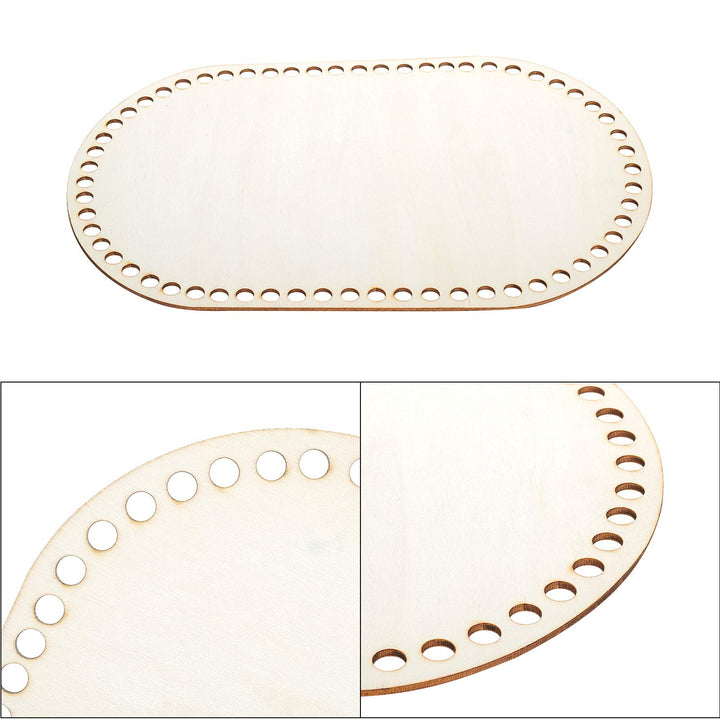Wooden Basket Bottom, 11.8 x 7.6 Inch Oval Wooden Base Shaper Blank Crochet Base for Thick Yarn DIY Knitting Basket Weaving Supplies Home Decor Purse Making, 8mm Hole