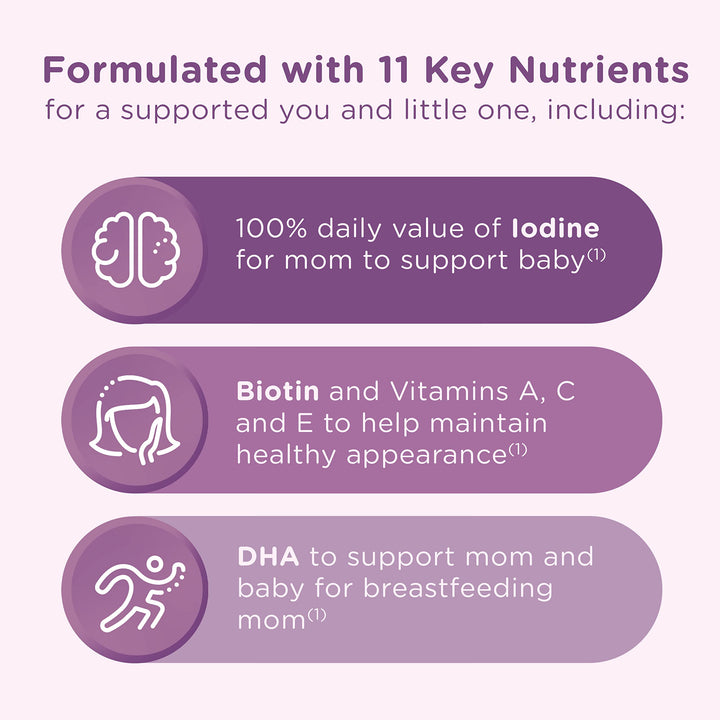 Postnatal Multivitamin Gummies with Biotin and DHA, Mixed Berry and Lemon Flavors - 60 Count, 30 Day Supply