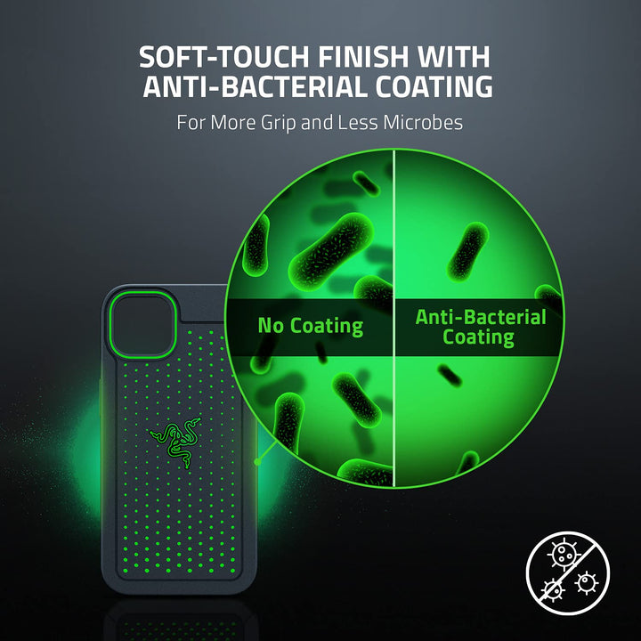Arctech for iPhone 13 Case: Extra Ventilation Channels - Thermplastic Elastomer Reinforced Corners - Tactile Side Buttons - Compatible with Wireless Chargers and 5G Black