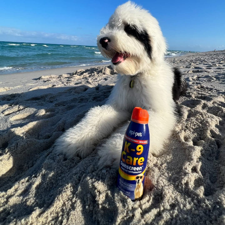 K-9 Care Sunscreen, Paws to Tail Protection, Prevents Sunburns on Dogs and Horses, Sun Protector Spray, SPF 30+, Non-Greasy/Oily Solution – 3.5 oz