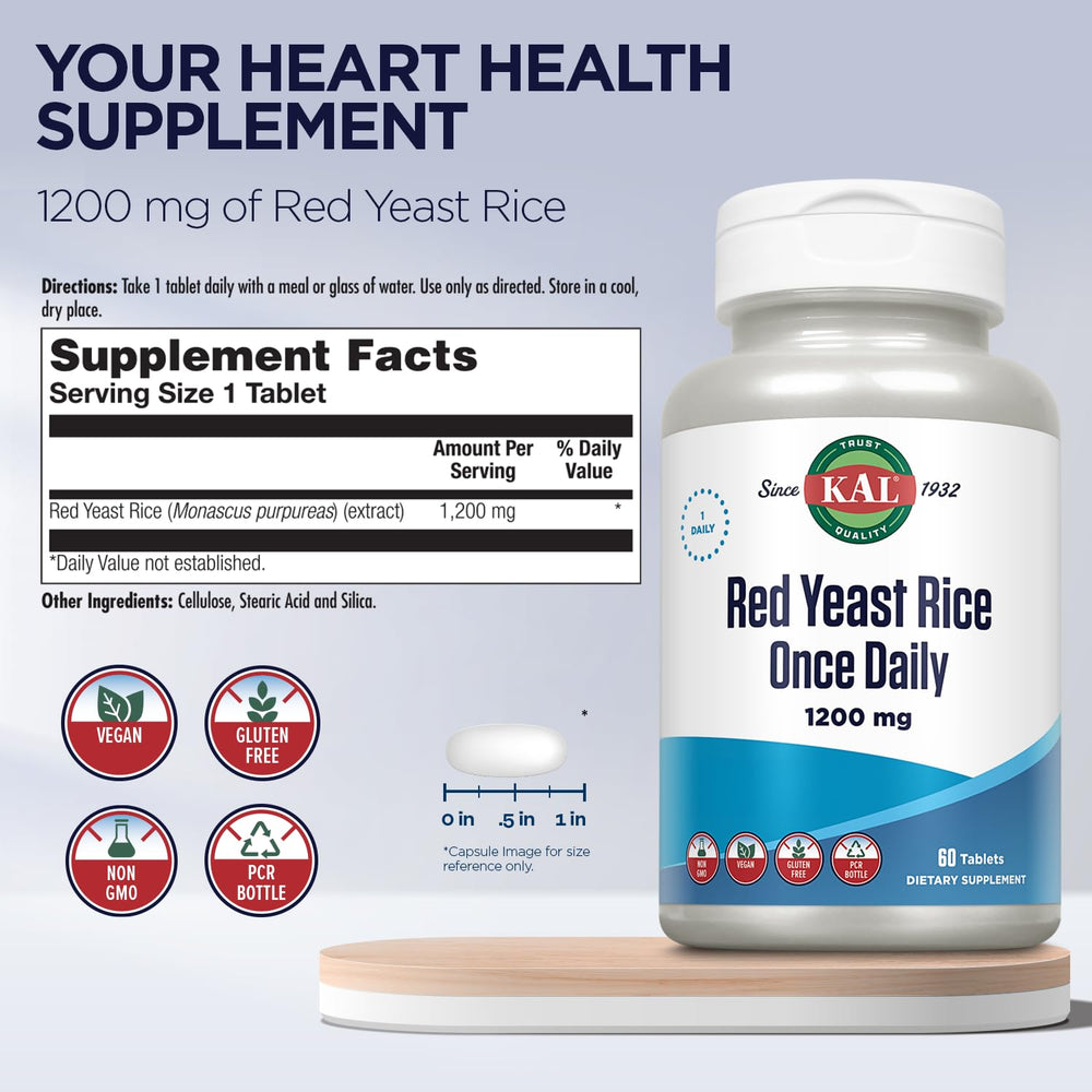 1200 Mg Red Yeast Rice, 60 Count