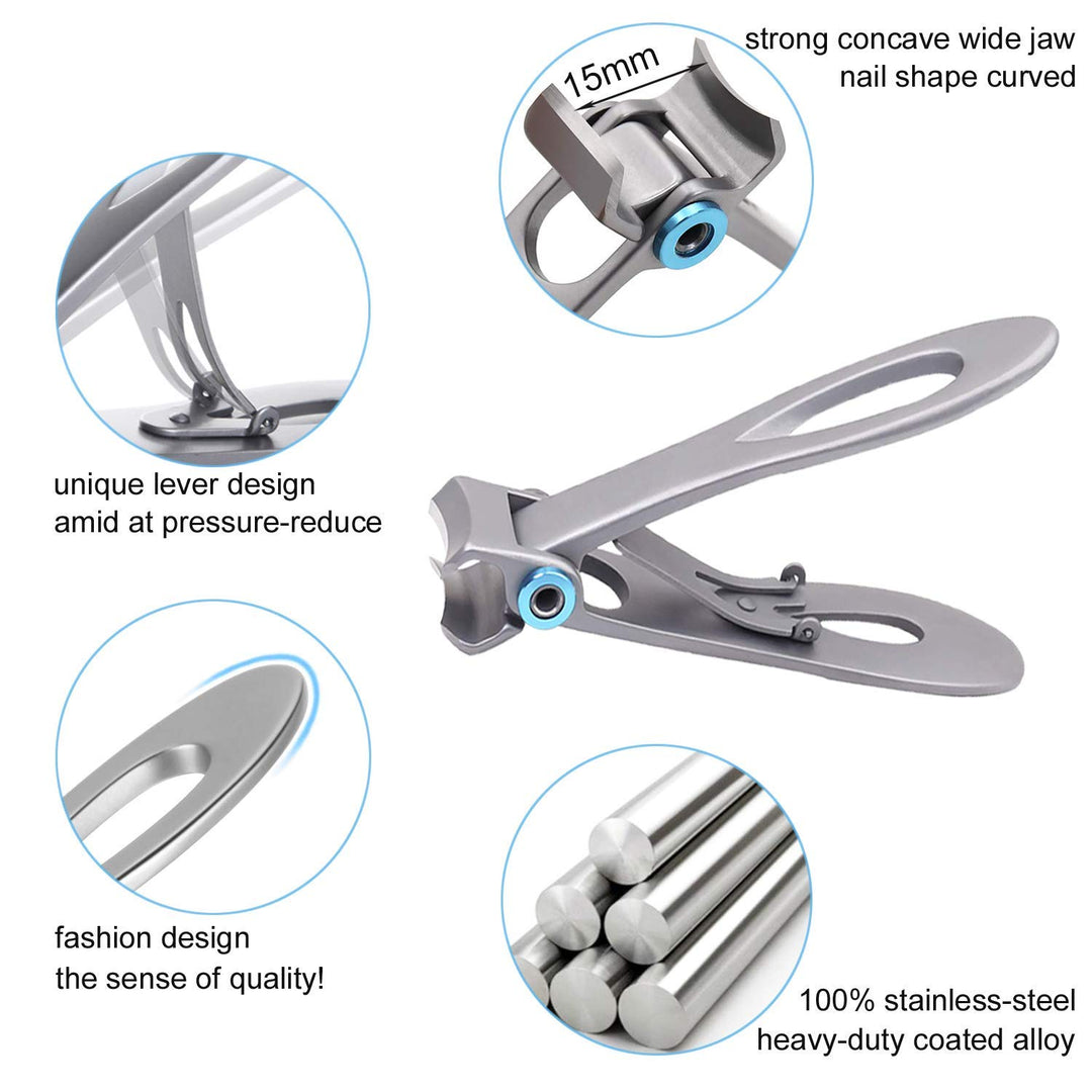Thick Toenail Clippers, Mens Nail Clippers for Large Big Thick Nail and Toenail Senior Nail Clippers with Easy Grip Rubber Handle for Podiatrist/Ingrown/Seniors/Adult