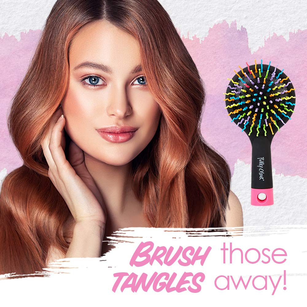 Hair Brush and Hair Detangler with Mirror