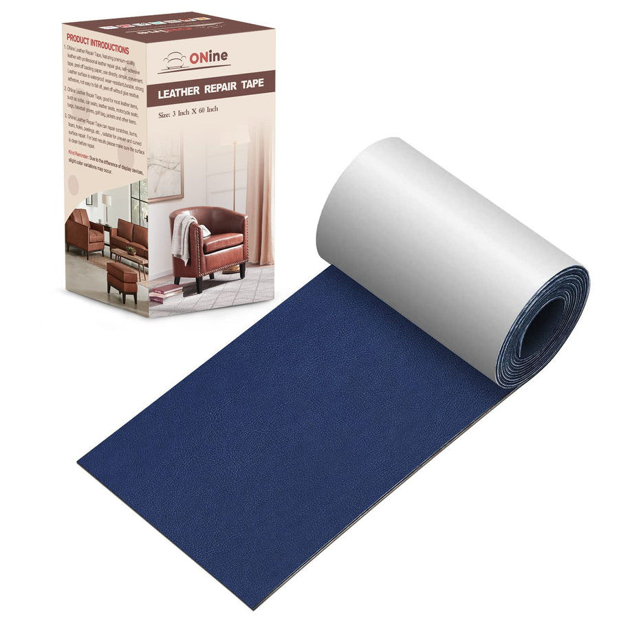 Leather Repair Patch,Leather Repair Tape, 3 x 60 inches Leather Repair Patch for Furniture,Vinyl Repair Kit,Leather Couch Patch,for Sofas, Furniture, Car Seats, Office Chairs(Blue #2)