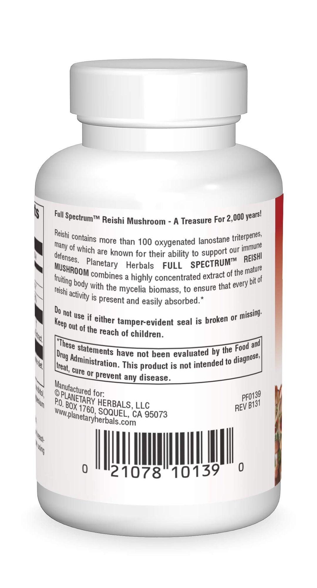 Full Spectrum Reishi Mushroom Tablets, 460 mg, 50 Count