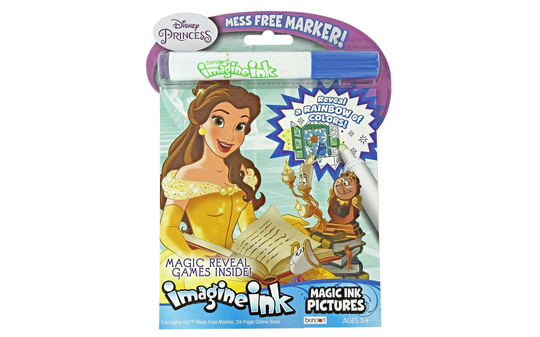Disney Princess 24 Page Imagine Ink Magic Ink Pictures with 1 Mess Free Marker, Bendon 26012