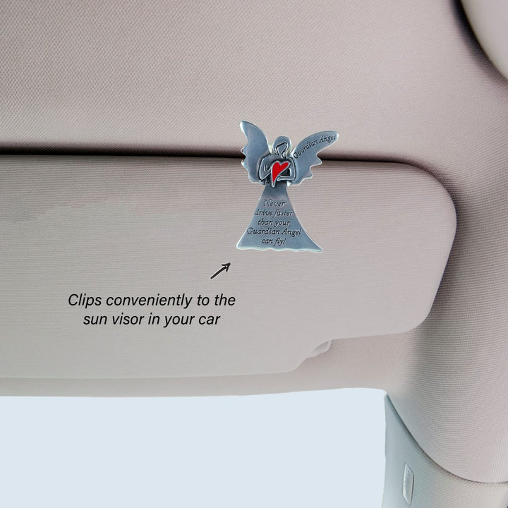 Never Drive Faster Guardian Angel Car Visor Clip, Gift for New and Experienced Drivers, for Safety on the Road, by Abbey & CA Gift