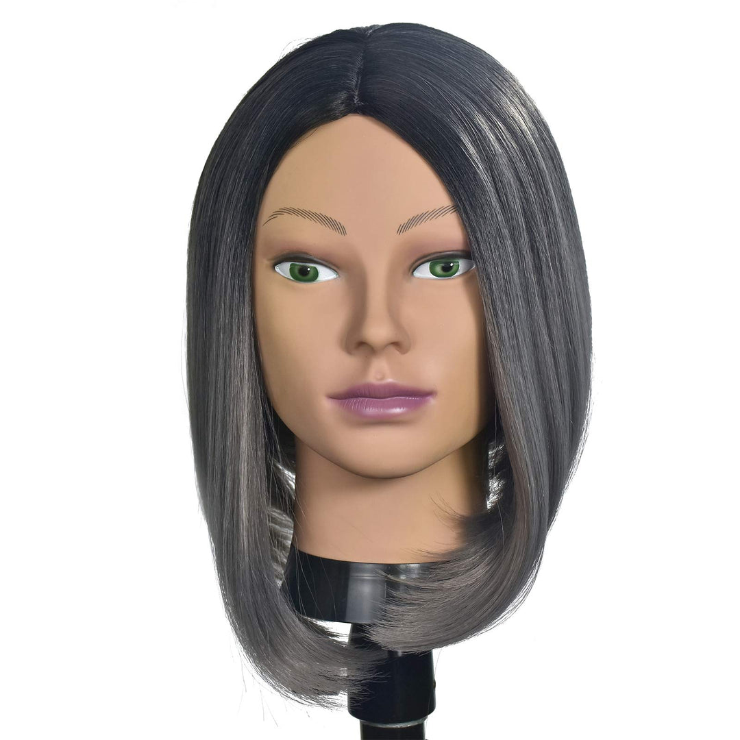 Afro Cosmetology Mannequin Head Bald Manikin head for Wigs Making Wig Display Hat Display Glasses Display with Free Clamp