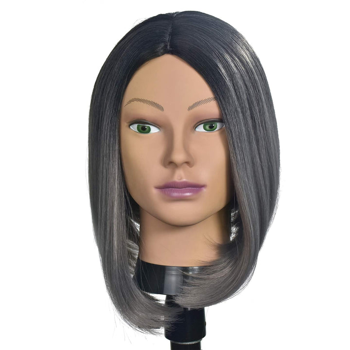 Afro Cosmetology Mannequin Head Bald Manikin head for Wigs Making Wig Display Hat Display Glasses Display with Free Clamp