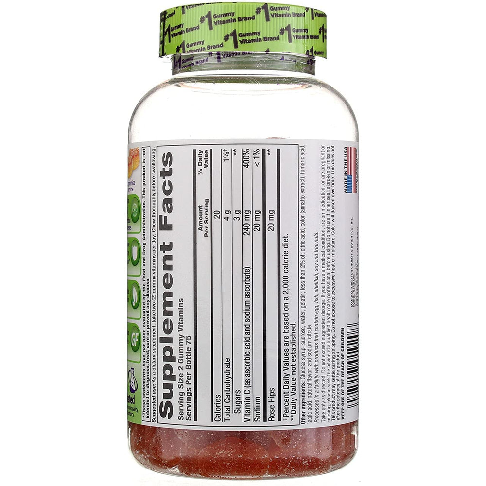 VitaFusion Power C Gummy Vitamins for Adults Absolutely Orange - 150 ct, Pack of 3