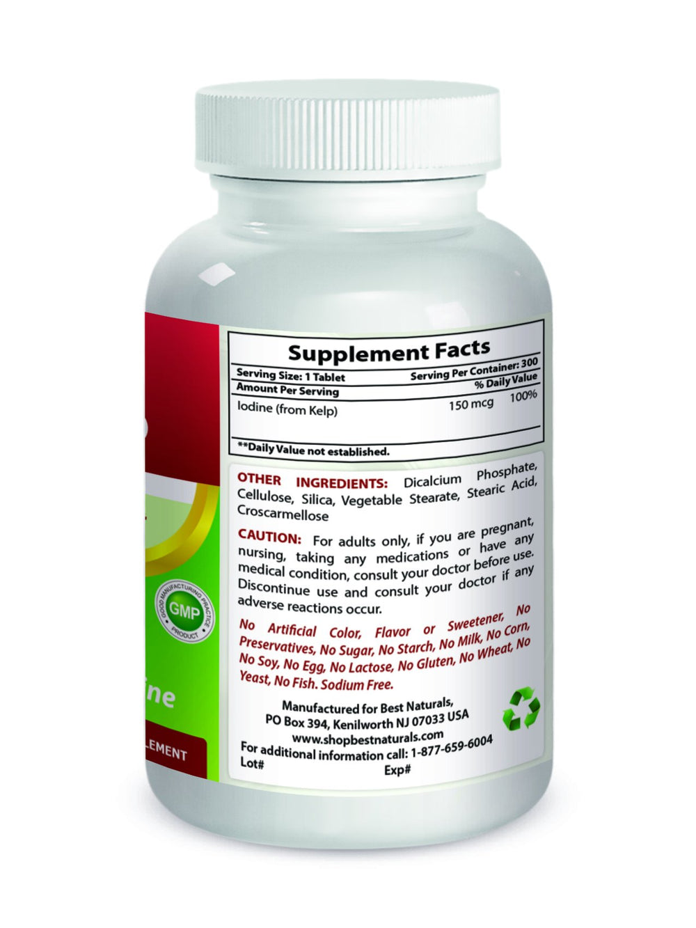 Kelp Supplement 150 Mcg Tablet, 300 Count