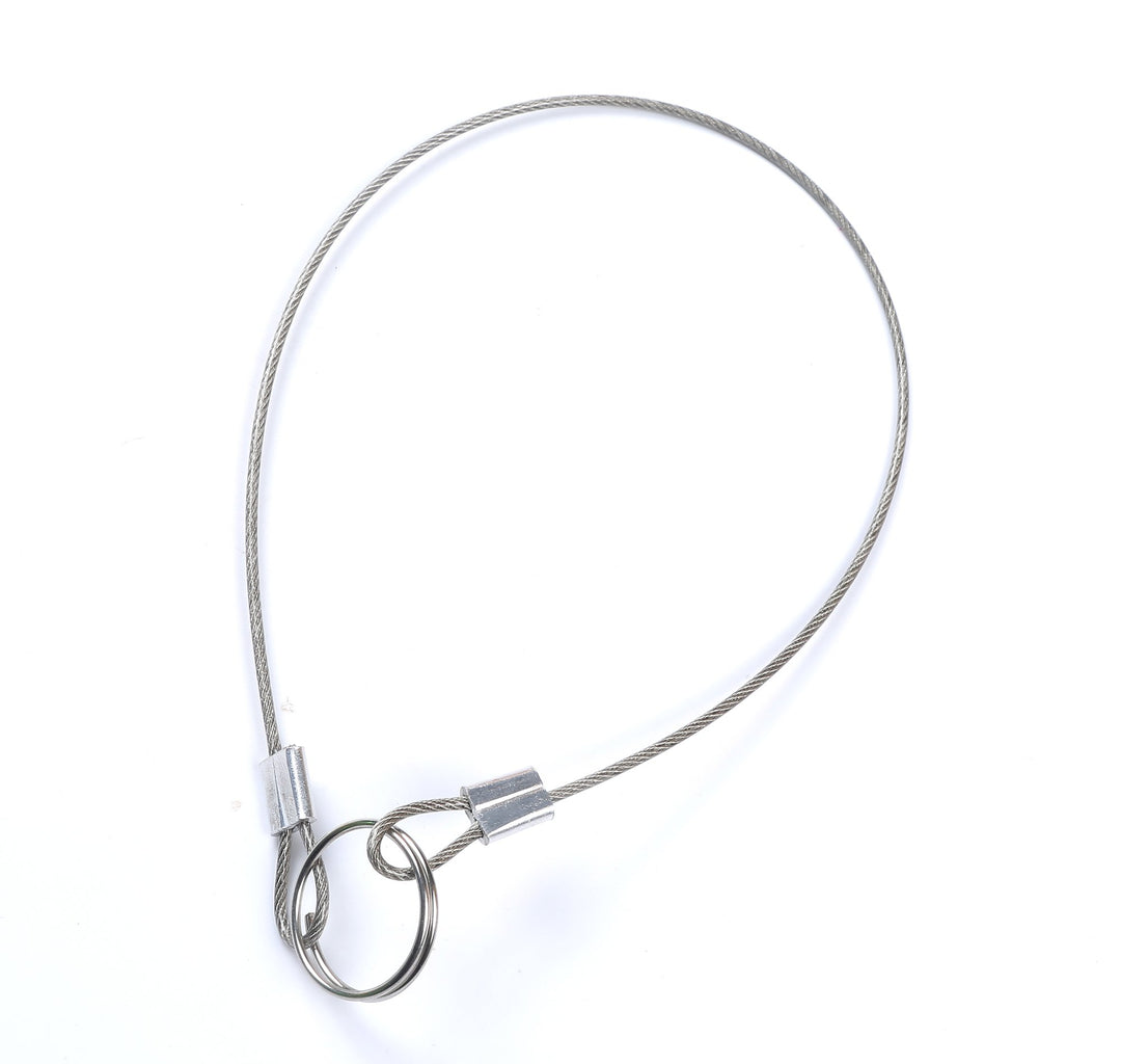 Safety Lanyard Double Loop Cable Stainless Steel Looped Ends Cable w/Quick Release Ring, Vinyl Coated Cover & Rope Crimp 12 inch (30mm) 10 Pack