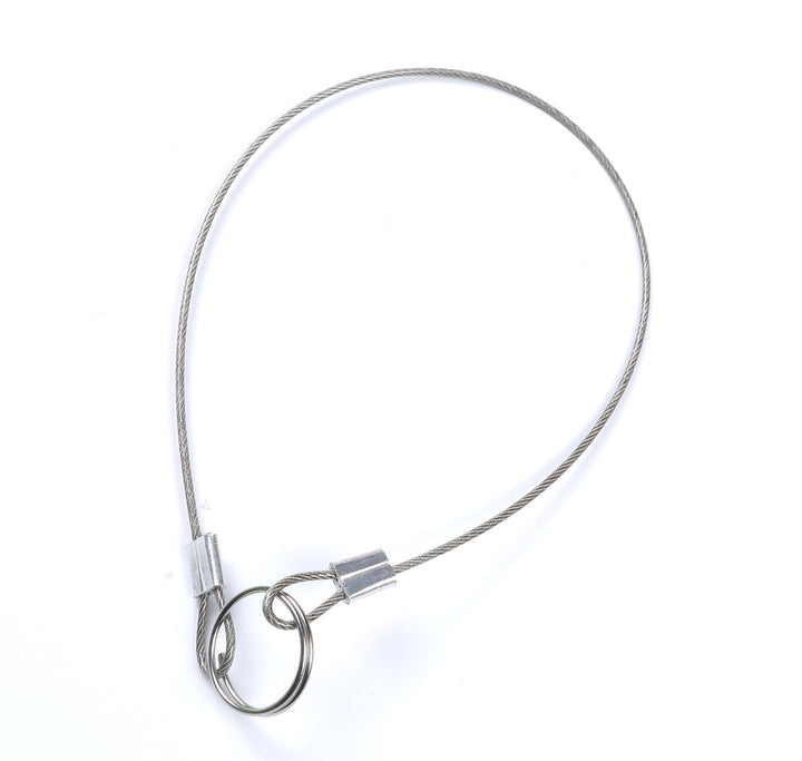 Safety Lanyard Double Loop Cable Stainless Steel Looped Ends Cable w/Quick Release Ring, Vinyl Coated Cover & Rope Crimp 12 inch (30mm) 10 Pack