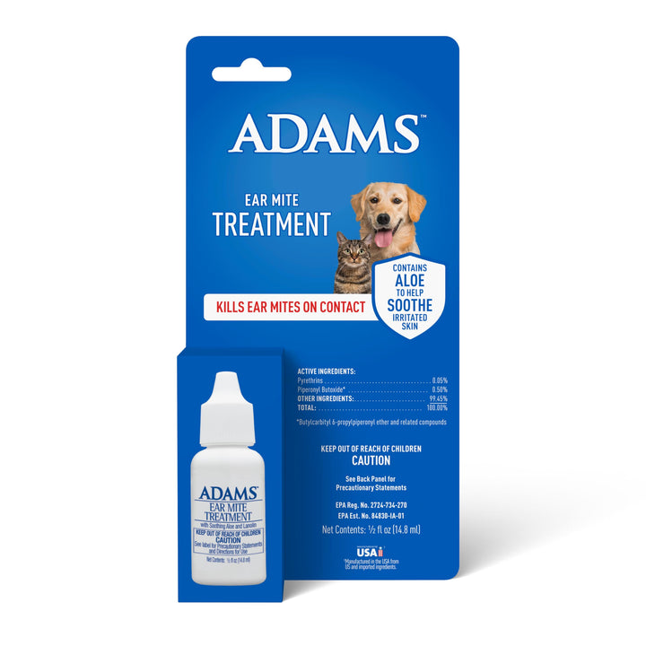 Ear Mite Treatment For Dogs and Cats Over 12 Weeks, Kills Ear Mites On Contact, Relief For Dogs and Cats Suffering From Ear Mites, Soothing Aloe and Lanolin Formula .5 Fl Oz