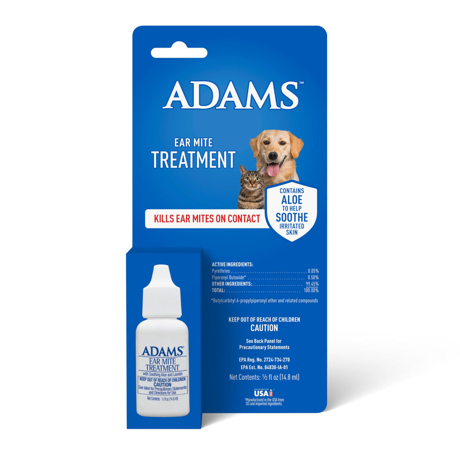 Ear Mite Treatment For Dogs and Cats Over 12 Weeks, Kills Ear Mites On Contact, Relief For Dogs and Cats Suffering From Ear Mites, Soothing Aloe and Lanolin Formula .5 Fl Oz