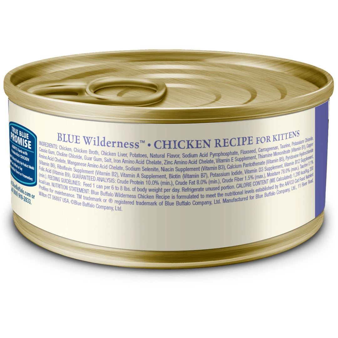 Wilderness High-Protein Grain-Free Wet Kitten Food, Chicken Paté Recipe, 3-oz. Cans (Pack of 24)