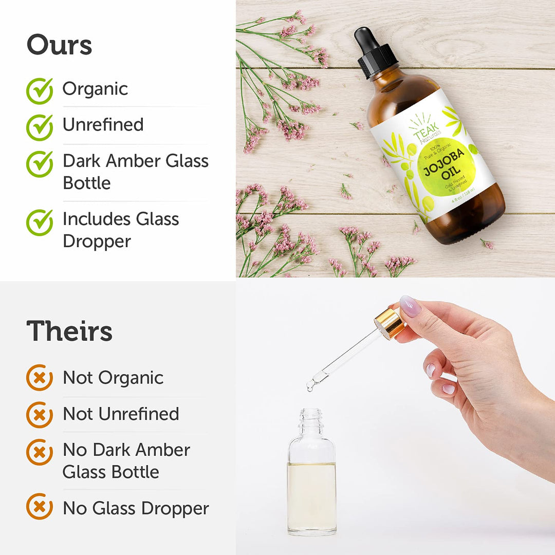 100% ORGANIC Jojoba Oil - 4 oz - Pure Cold Pressed Unrefined Natural - Made In The USA