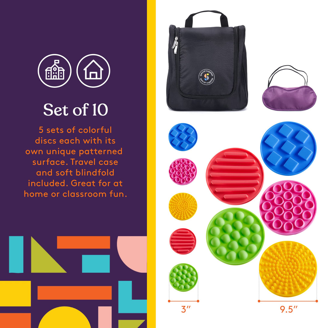 Matching Game Sensory Discs, 5 Sets, Tactile Stimulation for Kids, Supports Autistic and Processing Challenges, Calming and Stimulating Early Learning Play, Eye Mask Included