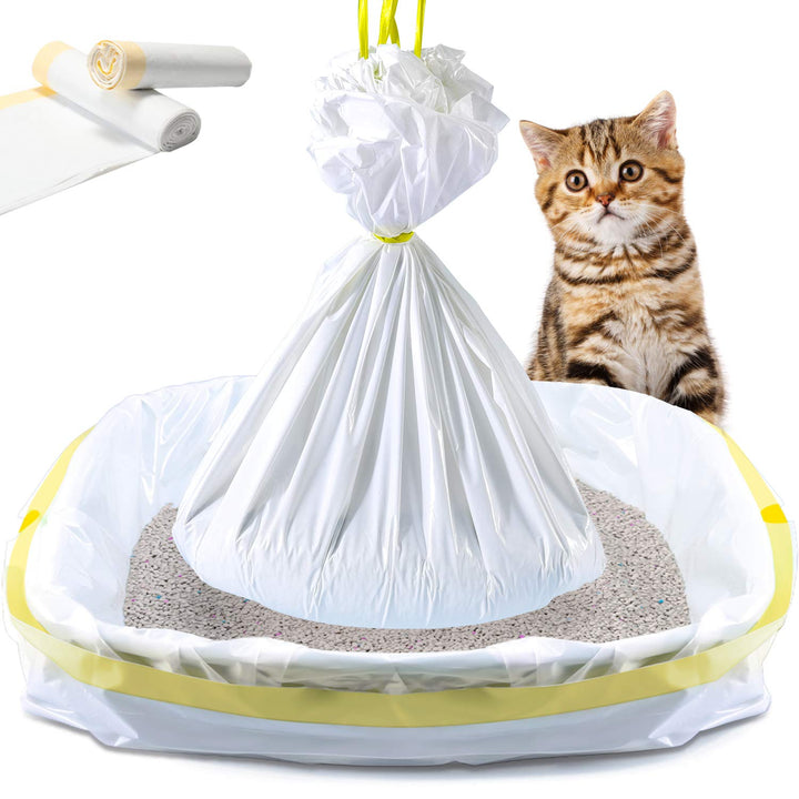 Cat Litter Box Liners, 14 Count Jumbo Extra Durable Large Drawstring Kitty Litter Pan Bags Cat Waste Litter Bags Pet Supplies 36 x 18
