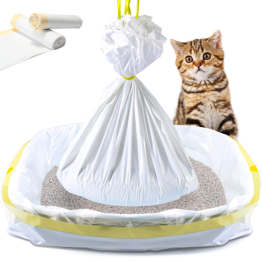 Cat Litter Box Liners, 14 Count Jumbo Extra Durable Large Drawstring Kitty Litter Pan Bags Cat Waste Litter Bags Pet Supplies 36 x 18