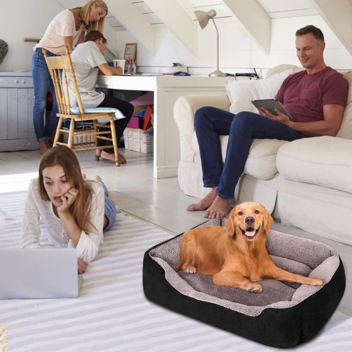 Dog Beds for Large Dogs, Rectangle Washable Dog Bed Comfortable and Breathable Pet Sofa Warming Orthopedic Dog Bed for Large Medium Dogs
