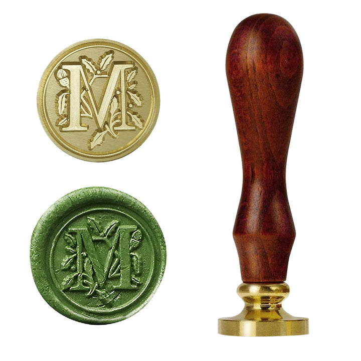 Letter M Wax Seal Stamp,Vintage Retro Wax Sealing Stamp, Classic Brass Head Wooden Handle Alphabet Letter Initial Wax Seal Stamp(M)