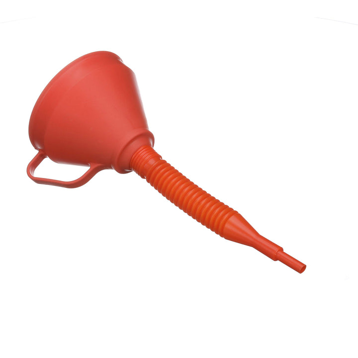 14580-1 Marine Non-Splashing Filter Funnel with Handle and Long Flexible Nozzle, Red Finish