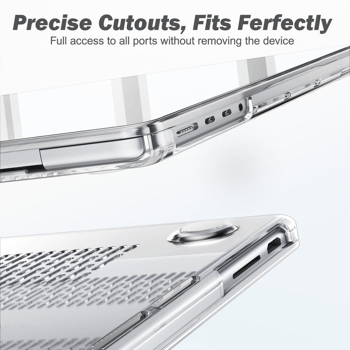 Compatible with MacBook Pro 14 inch Case 2024 2023 2022 2021 M4 A3112 A3185 A3401 M3 A2918 A2992 M2 A2779 M1 A2442, Plastic Hard Shell Case + Keyboard Cover + Screen Protector, Transparent