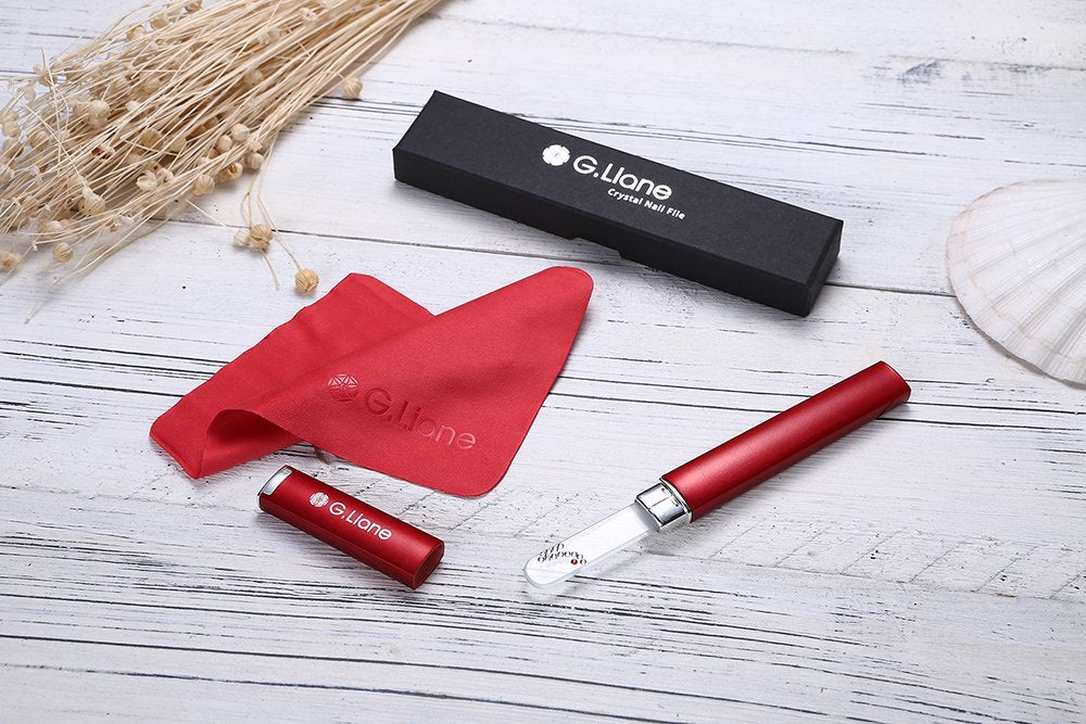 Crystal Nail File With Austria Crystals – Professional Nail File In Case Manicure Pedicure Kit For Natural Nails Acrylic Nails Gels Nails Manicure Tools For Home And Salon (Red Highheel)