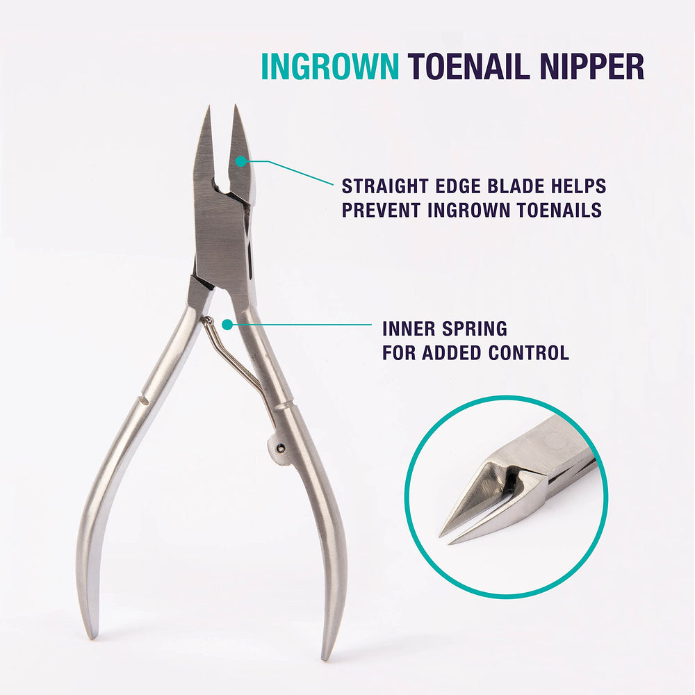 Simply Foot Ingrown Toenail Kit – Includes a Stainless Steel Toenail Nipper and a Stainless Steel Dual-Ended File – Easy to Use Foot Care Tools for DIY Pedicures – Ideal for Men