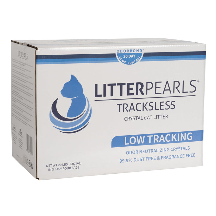 Tracksless Unscented Non-Clumping Crystal Cat Litter with Odorbond, 20 Pounds