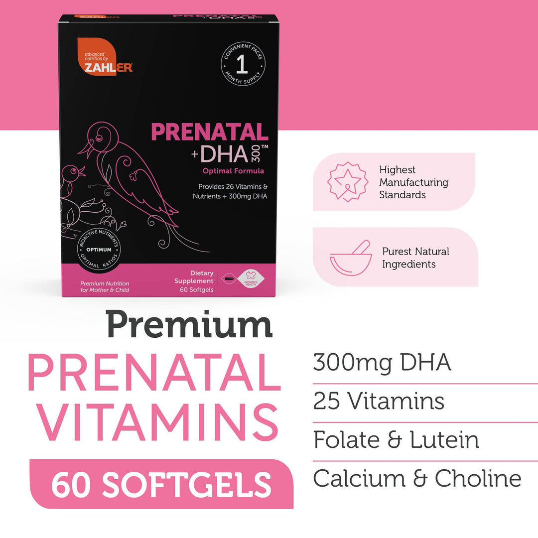 Prenatal Vitamin with DHA & Folate - DHA Supplements & Prenatal Multivitamin for Mother and Child - Kosher Prenatal DHA Prenatal Vitamins with Iron, Pre Natal Softgels 60 Count