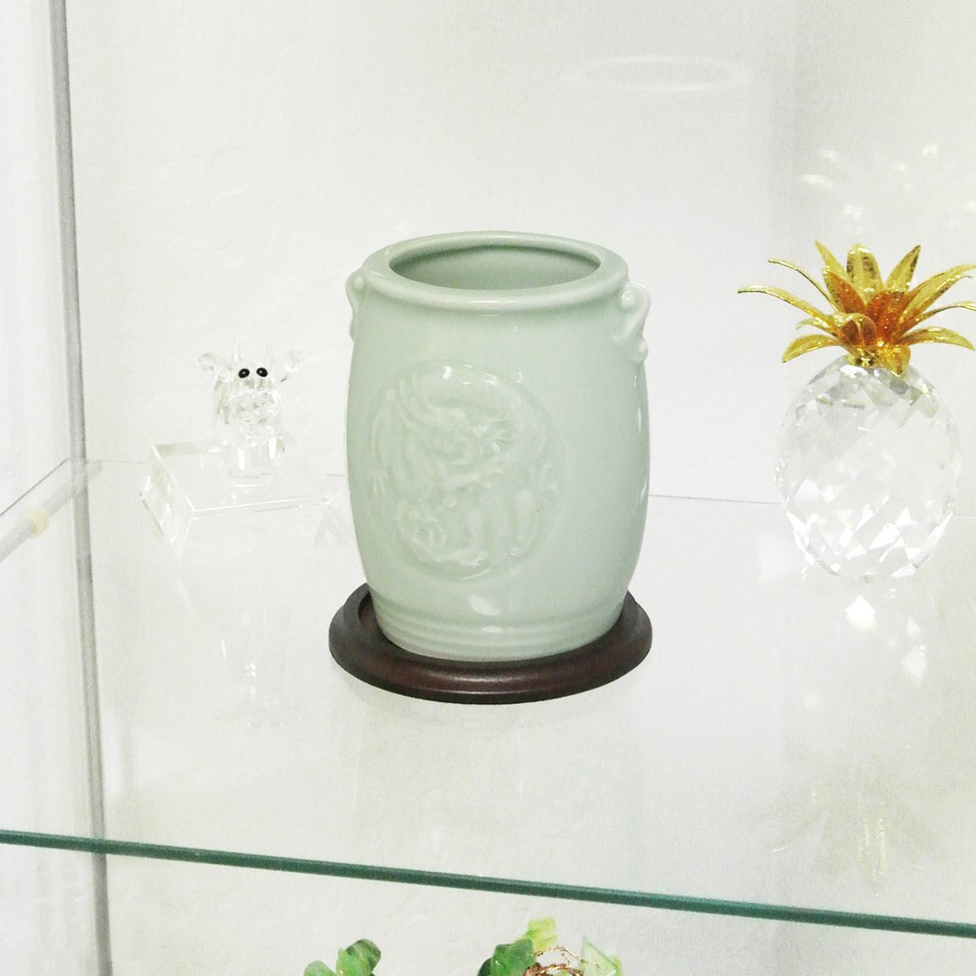 Gifts & Décor 4.5 Inch Chinese Dragon & Phoenix Ceramic Vase