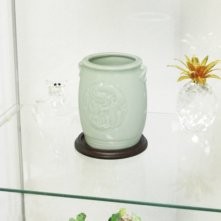 Gifts & Décor 4.5 Inch Chinese Dragon & Phoenix Ceramic Vase