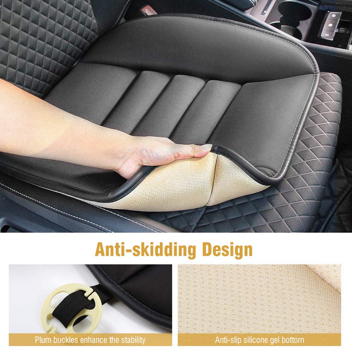 Car Seat Cushion, Memory Foam Seat Cover with Non-Slip Bottom, Universal Fit for Cars, Homes, and Offices - Soft and Comfortable, Black