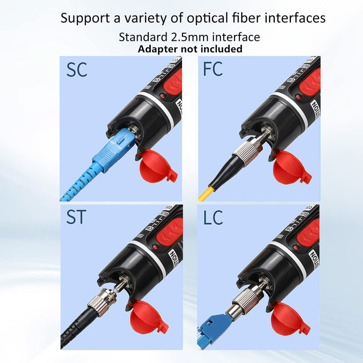 Visual Fault Locator 50KM 50mW Fiber Optic Cable Tester Meter VFL Red Light Pen Light Source Testers (50 KM)