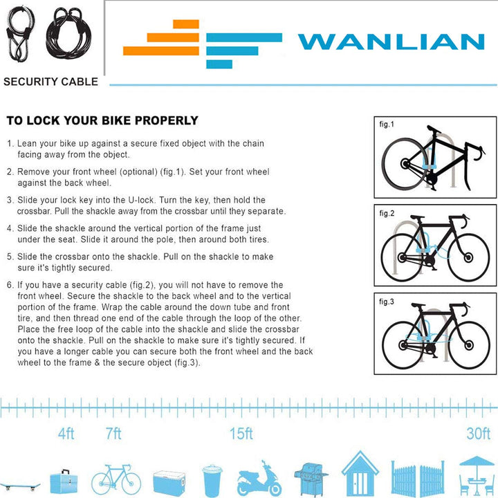 Anti-Theft Combination Lock, Black, for Bicycles, Motorcycles, Ships, Ladders, Doors, Lawn Mowers, Equipment Lock Accessory Kits