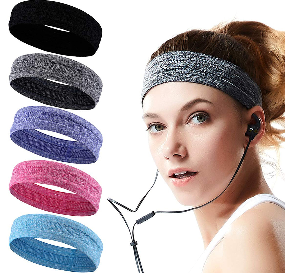 Sweat Band Headbands for Women, Sport Athletic Headband for Yoga Running Sports Travel, Non Slip Workout Headbands,Sweatband for Women Men