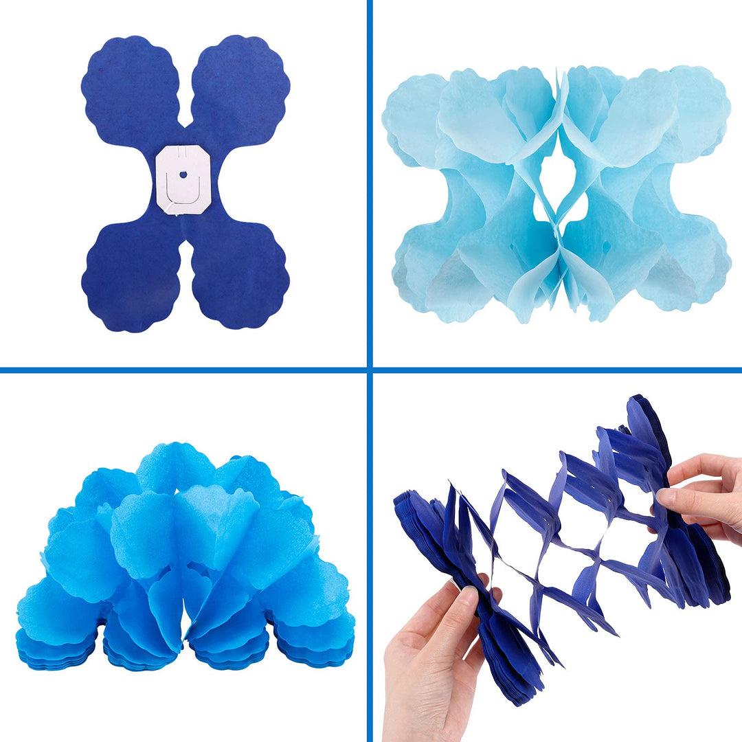 6pcs Four-Leaf Clover Garland Party Streamers Tissue Paper Hanging Flower Garland for Party Decoration