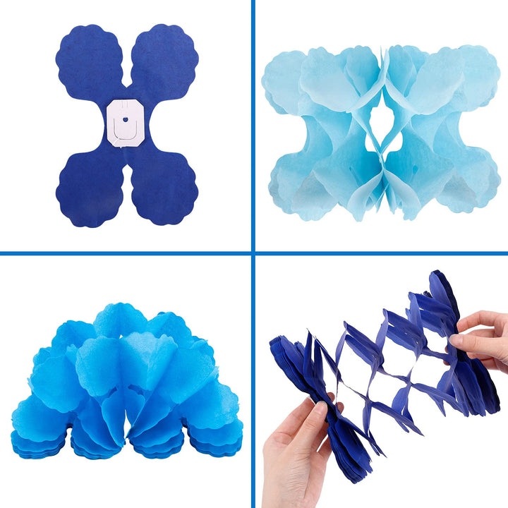 6pcs Four-Leaf Clover Garland Party Streamers Tissue Paper Hanging Flower Garland for Party Decoration