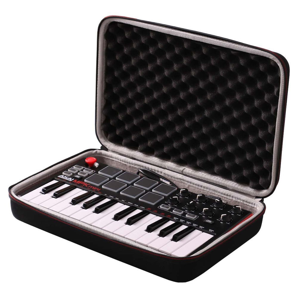 LTGEM Travel Hard Carrying Case for Akai Professional MPK Mini MK3 / MPK Mini Play MK3 / MPK Mini MKII/MPK Mini Play - 25 Key USB MIDI Keyboard Controller, Black+Grey(Case Only)