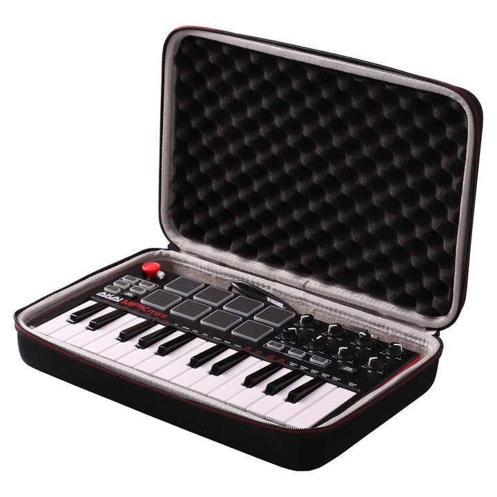 LTGEM Travel Hard Carrying Case for Akai Professional MPK Mini MK3 / MPK Mini Play MK3 / MPK Mini MKII/MPK Mini Play - 25 Key USB MIDI Keyboard Controller, Black+Grey(Case Only)