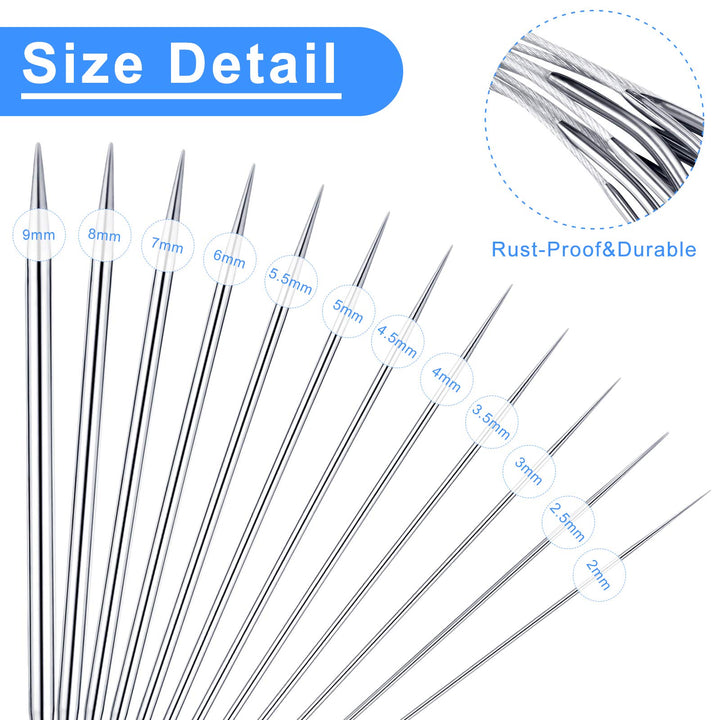 32 Pieces Circular Knitting Needles Kit,Included 12 Pieces 32 Inch Stainless Steel Crochet Yarn Needles and 20 Pieces Double Pointed Knitting Needles for Any Weave Yarn Project
