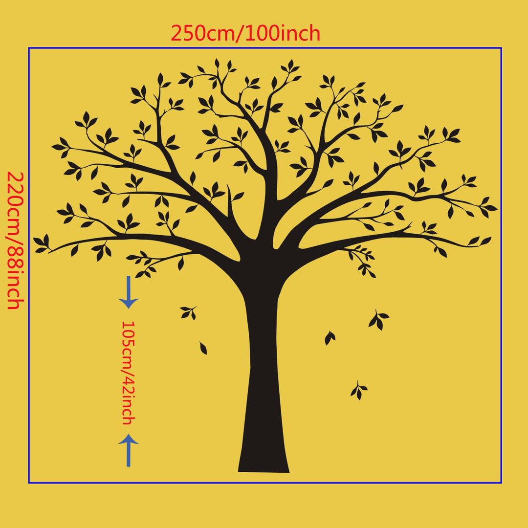 Giant Family Photo Tree Wall Decal Mural Art Vinyl Wall Stickers Living Room Baby Room Decor (Black)