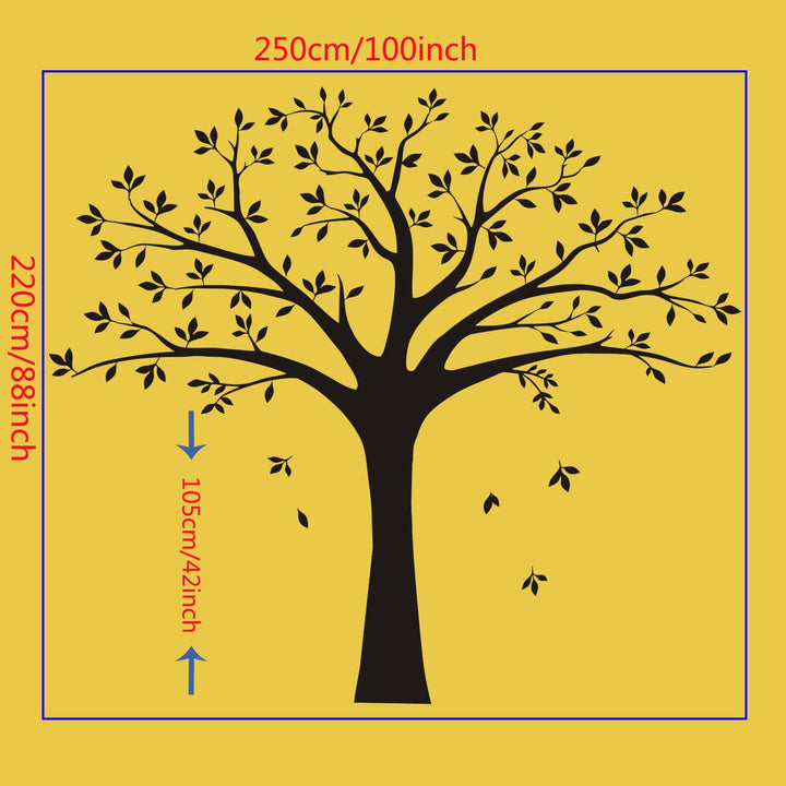 Giant Family Photo Tree Wall Decal Mural Art Vinyl Wall Stickers Living Room Baby Room Decor (Black)