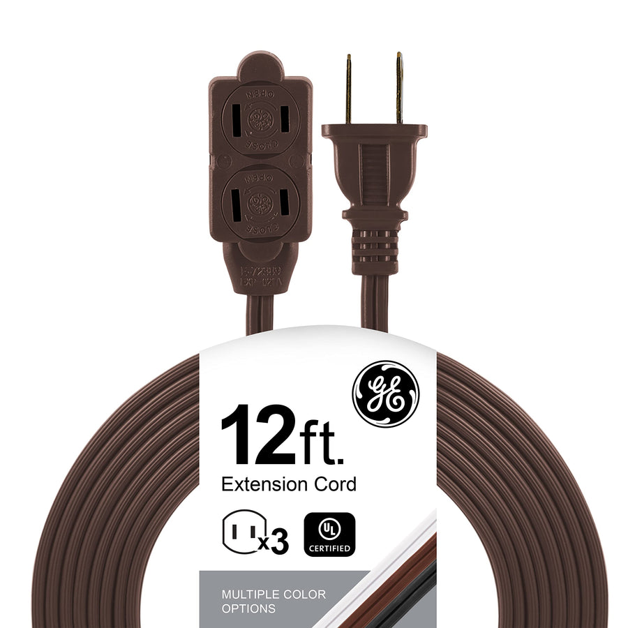 51952 12-Feet Indoor Extension Cord with Tamper Guard, Brown