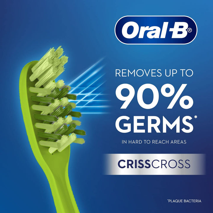 Oral B Criss Cross Adult Manual Toothbrush With Neem Extract, Medium (Buy 2 Get 2 Free)